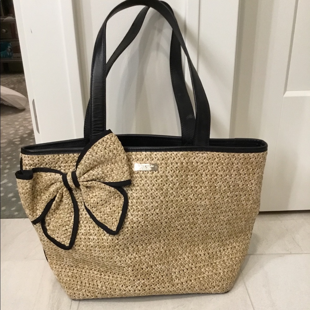 KATE SPADE STRAW BOW SUMMER TOTE